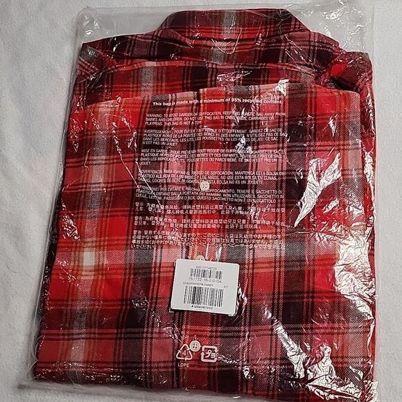 2057 NWT Old Navy Loose Flannel Boyfriend Shirt for Women Size Small Tall - Picture 4 of 7